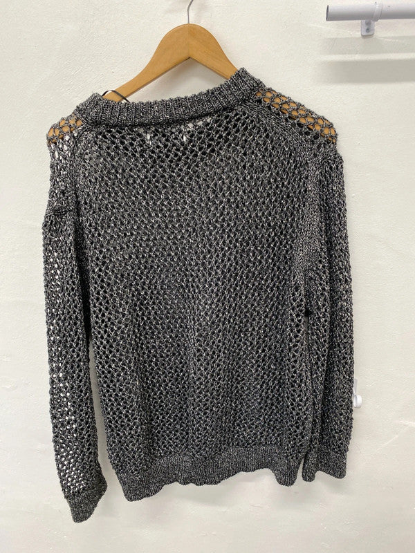 Fabulous Rita Ora silver pewter chain jumper UkM 12/14 LD003