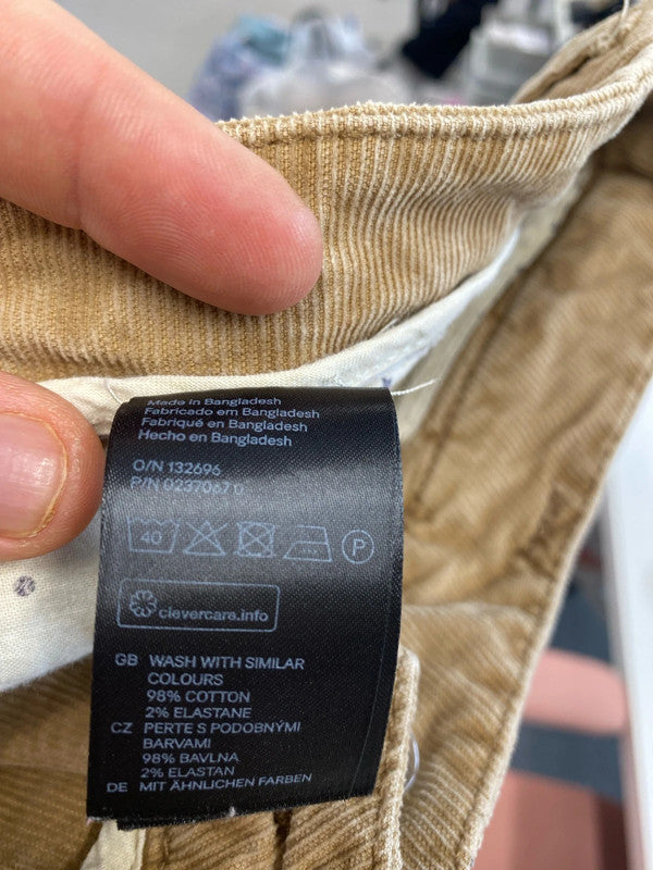 Classic brown tan H&M cords skinny slim trousers 16 KM003