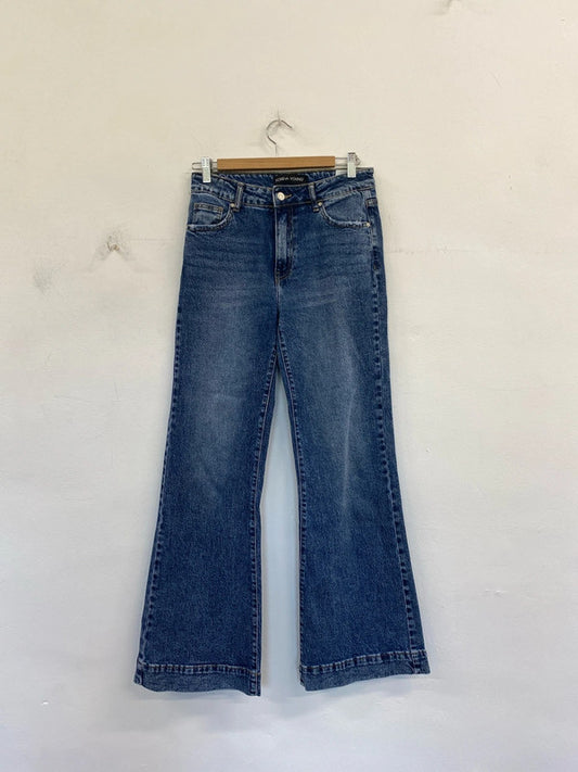 Fabulous Foreva Young wide leg flare high waist jeans Uk10 CD001