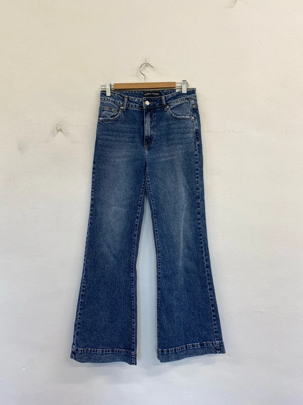 Fabulous Foreva Young wide leg flare high waist jeans Uk10 CD001