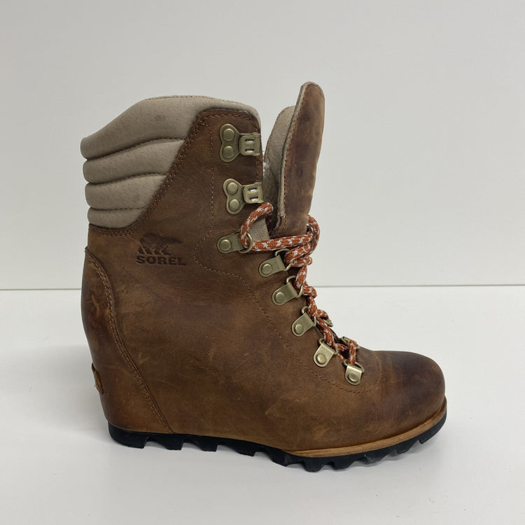 Sorel Conquest Wedge Brown Leather Boots UK 5 SD002