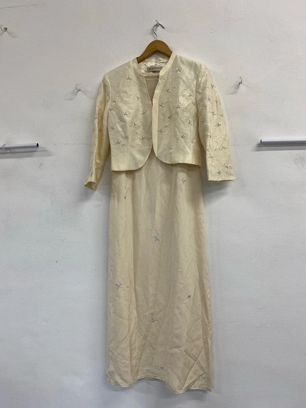 Fabulous Jacques Vert pure silk occasion dress & jacket Uk12 JS004