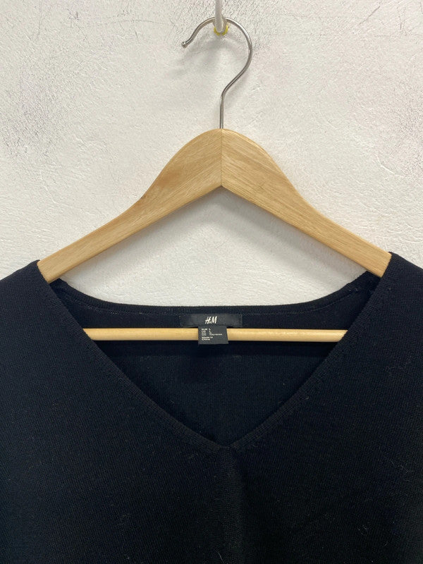 Lovely H&M black v neck longline jumper UK L KM003