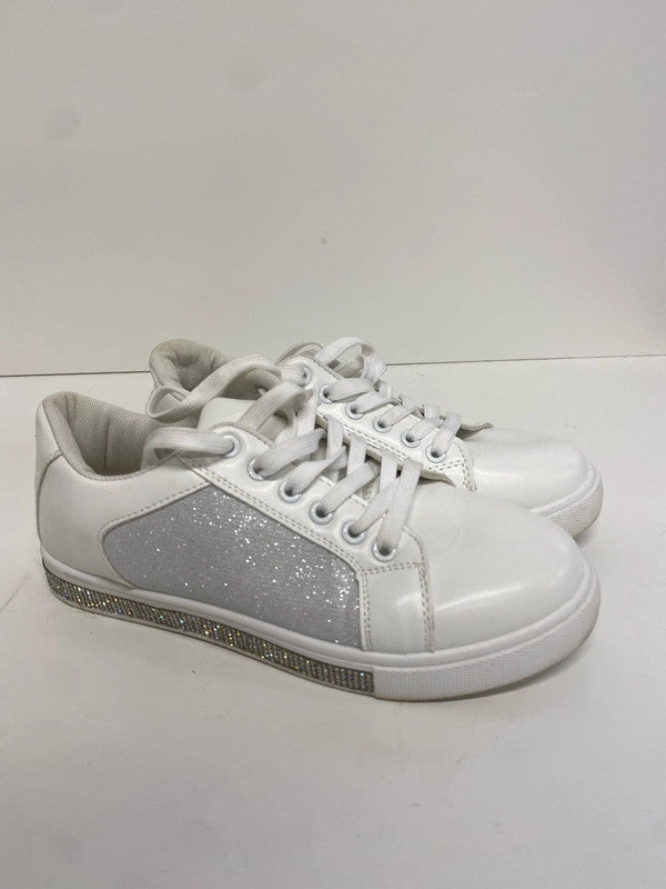 Fabulous Lemonade white sparkly trainers UK6 SG090