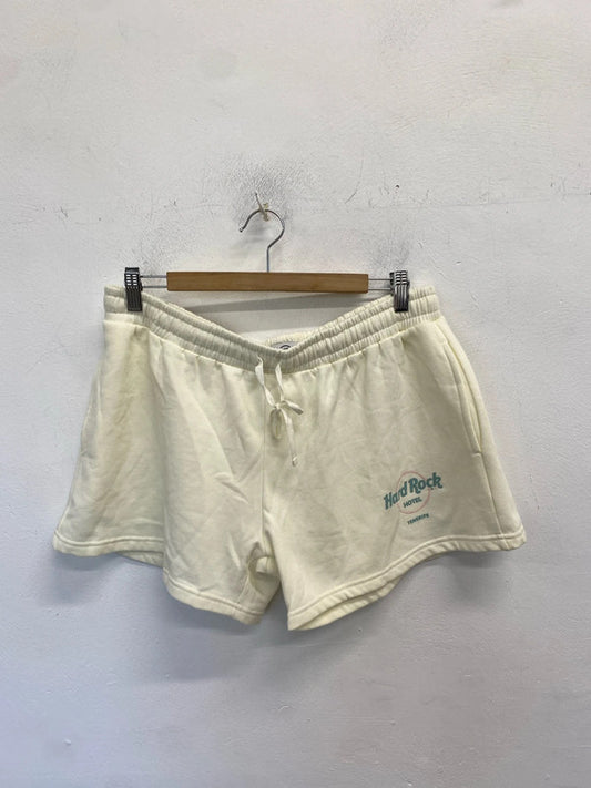 Lovely hard rock hotel cream sweat shorts uk XXL KN002