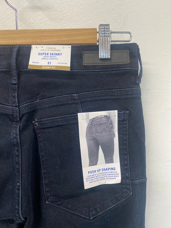 Classic super skinny indigo push up shaping jeans H&M 31” KM003