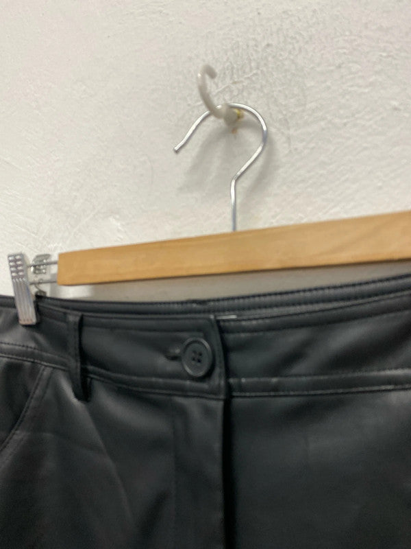 Fabulous Topshop Faux Leather Uk12 wide leg trousers KS002