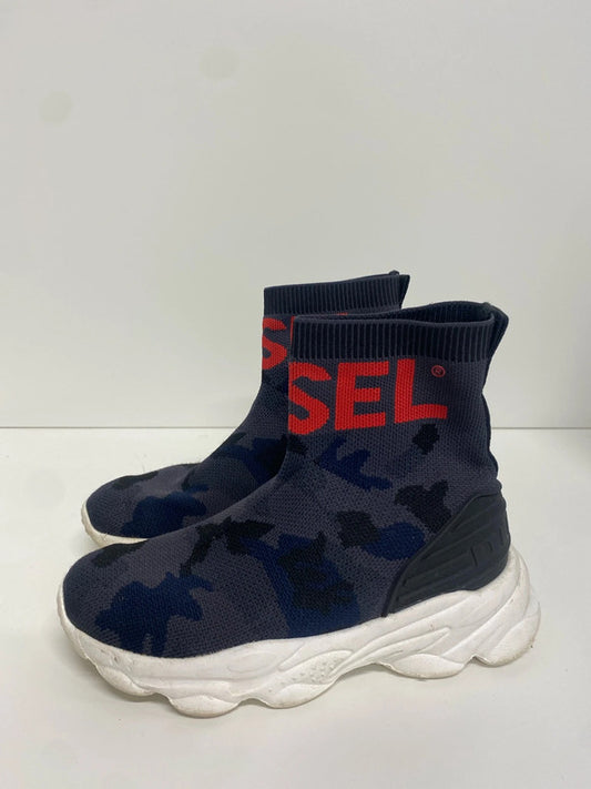 Fabulous Diesel Boys Sock trainer Boot grey & Red Uk1 Eur33 JP001