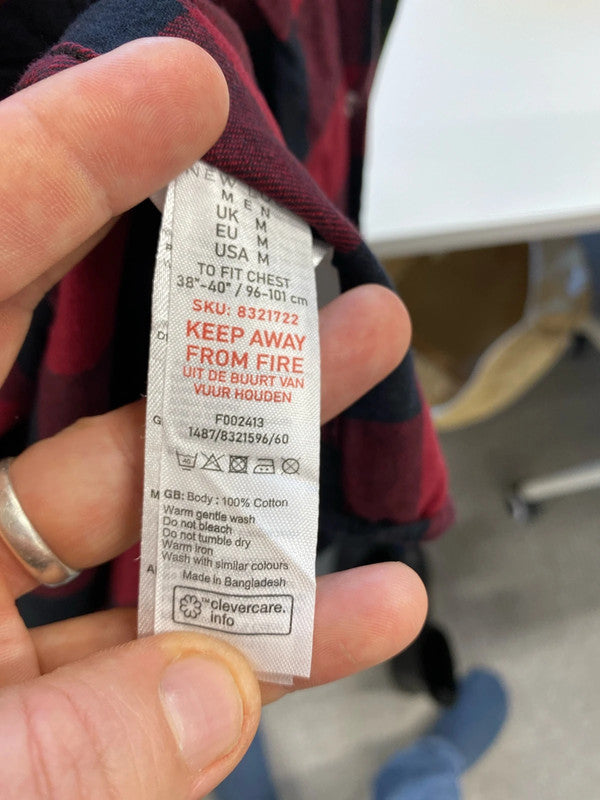 Duo of classic check New Look shirts red green black M #2 JR001