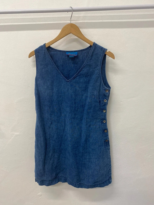 Fabulous Monsoon light denim tunic dress cute button details Uk12 MM005