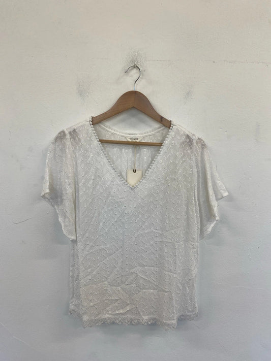 Falmer Heritage Boho Vibes White Embroidered Top UK 10 AO001