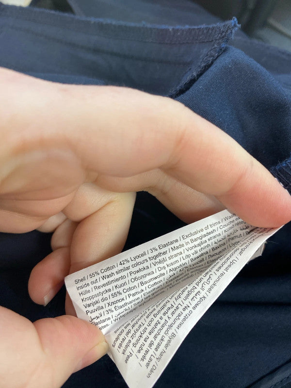 F&F Elegant Navy Zip Accent Tailored Trousers UK 16 JW002