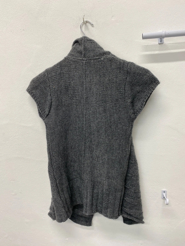 Fabulous White Stuff Dark Grey sleeveless cardigan Uk8 alpaca blend MM005