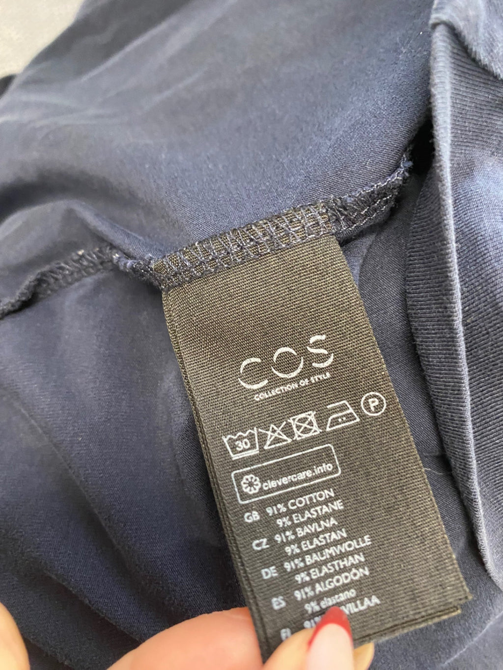 Stunning COS Midi Dress Uk 8 Navy pocket oversized CT551