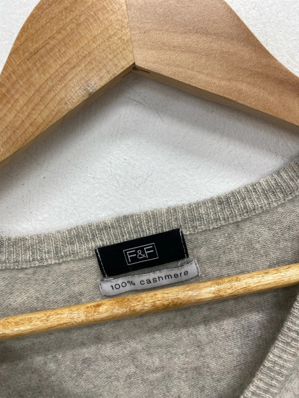 Stunning F&f beige cashmere 100% jumper knit UK 12 EC004