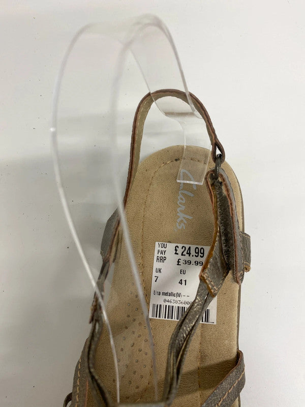 Clarks Fabulous Una Metallic Sandals UK 7 KM005