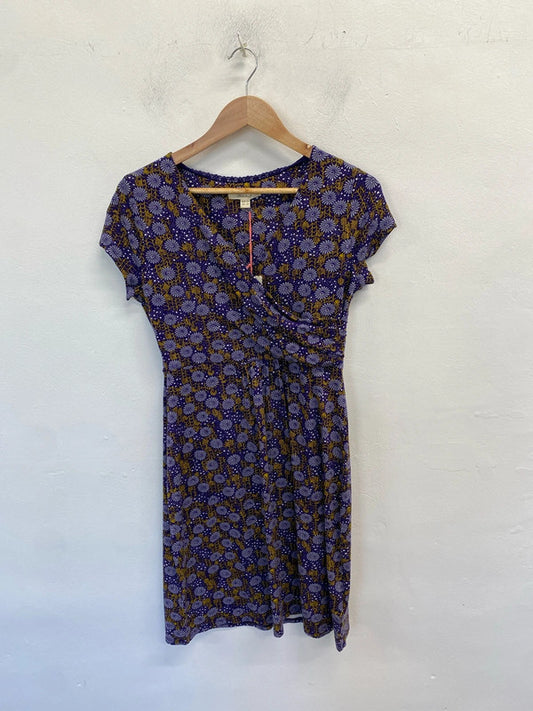 Lovely white stuff purple floral midi dress nwt UK 10 WLH01