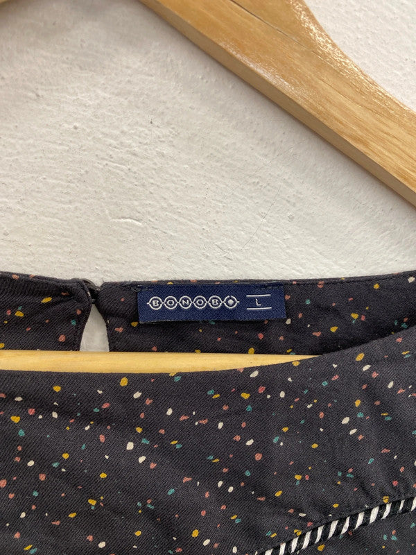 Bonobo Fabulous Charcoal Grey Speckle Belted Mini Dress Size L JB003