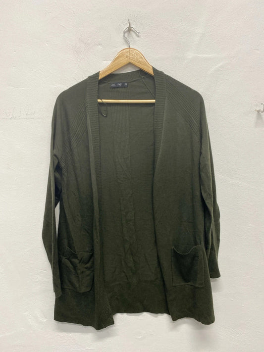 Fabulous recycled plastic F&F khaki Green olive cardigan UkXS MA003