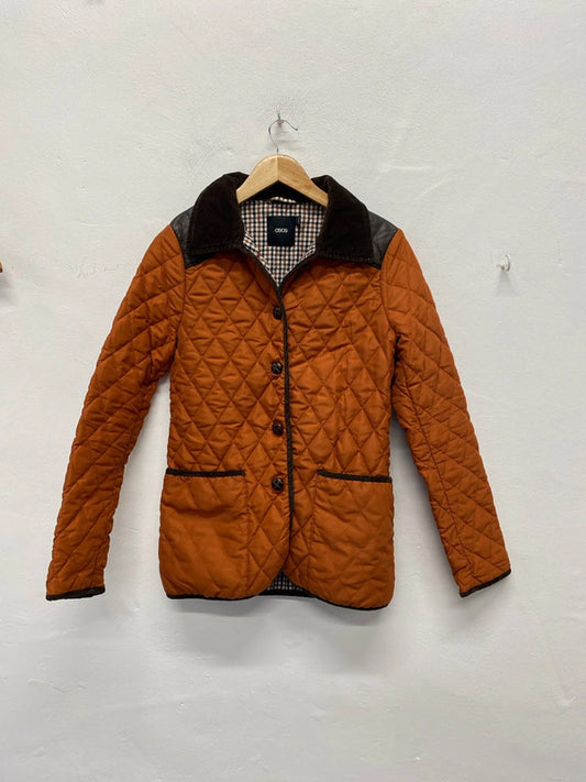 Classic Asos Burnt Orange quilted jacket Uk10 NS003