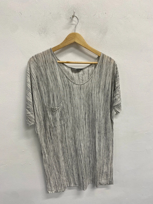 Lovely Great Plains London grey white pattern top tunic UK S AG006