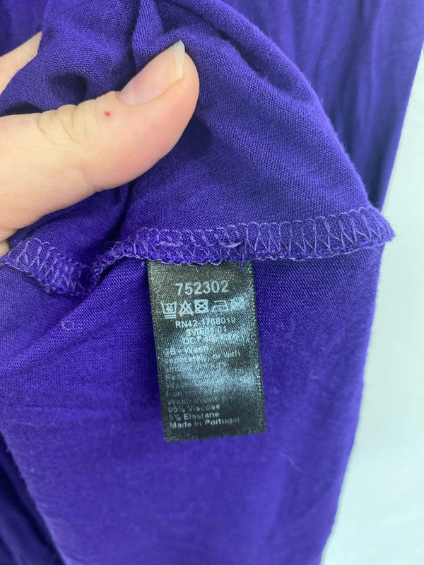 Monsoon Elegant Purple Ruched Stretchy Maxi Dress UK 12 LW005