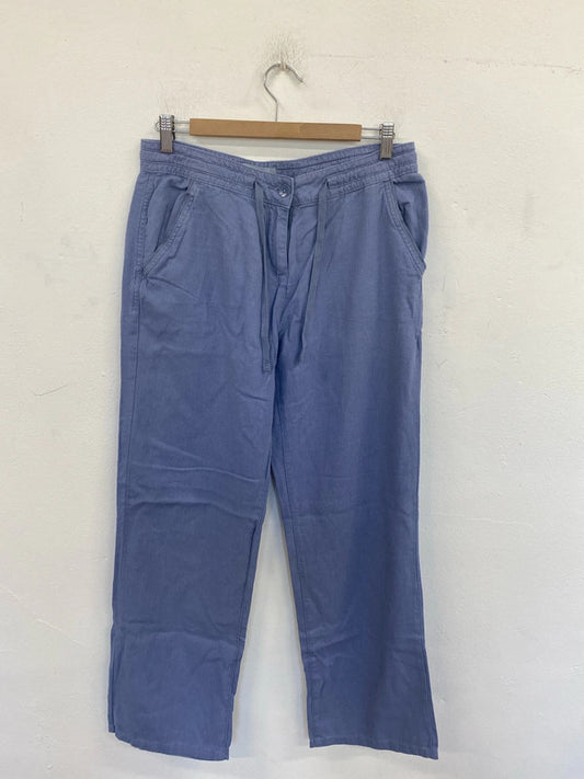 Next Chic Dusty Blue Wide Leg Trousers UK 10R SW001