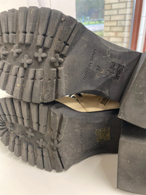 Fabulous Free People Dylan Cream Leather boots Uk4 SS002