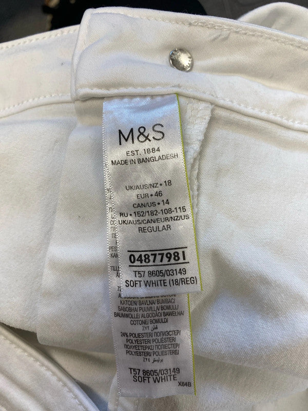 Gorgeous m&s white super skinny jeans UK 18 KN002