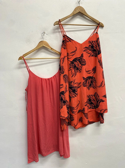 Fabulous Duo of summer dresses bright corals from Next F&F Uk18 #6 CR002