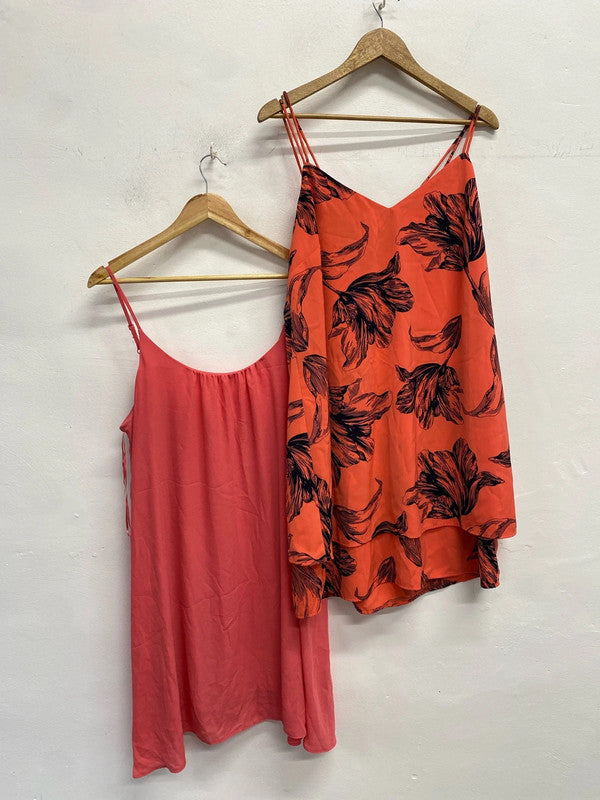 Fabulous Duo of summer dresses bright corals from Next F&F Uk18 #6 CR002