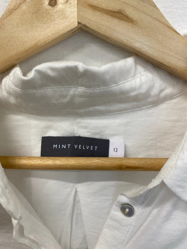Mint Velvet Chic White Tie Back Shirt UK 12 CJ001