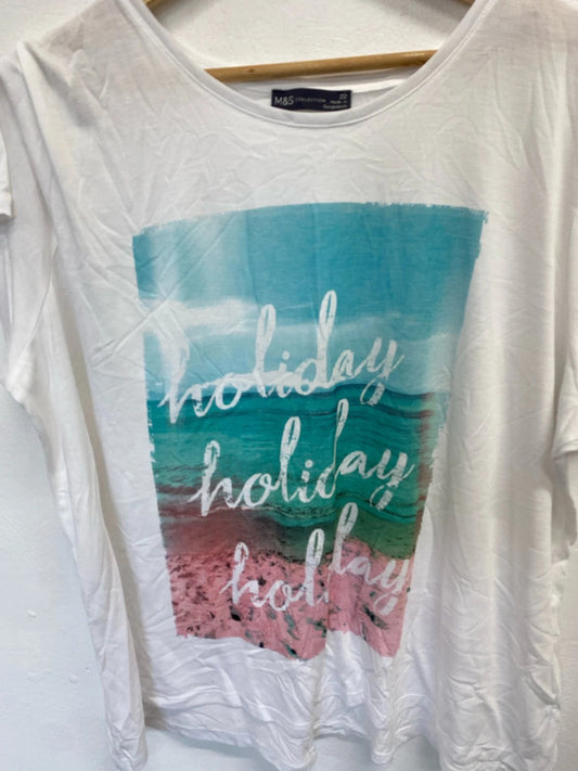 Lovely m&s Summer printed tshirt UK 22 LK006