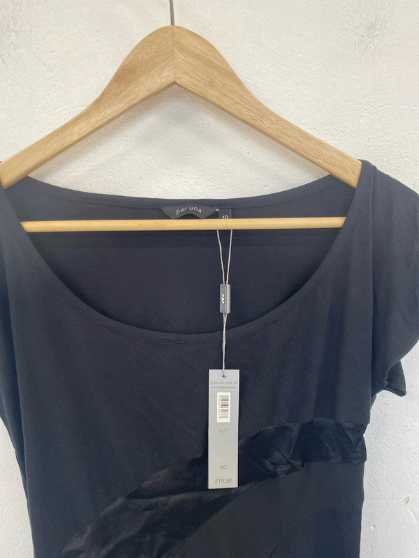 Per Una Stylish Black Evening Top UK 10 LW005