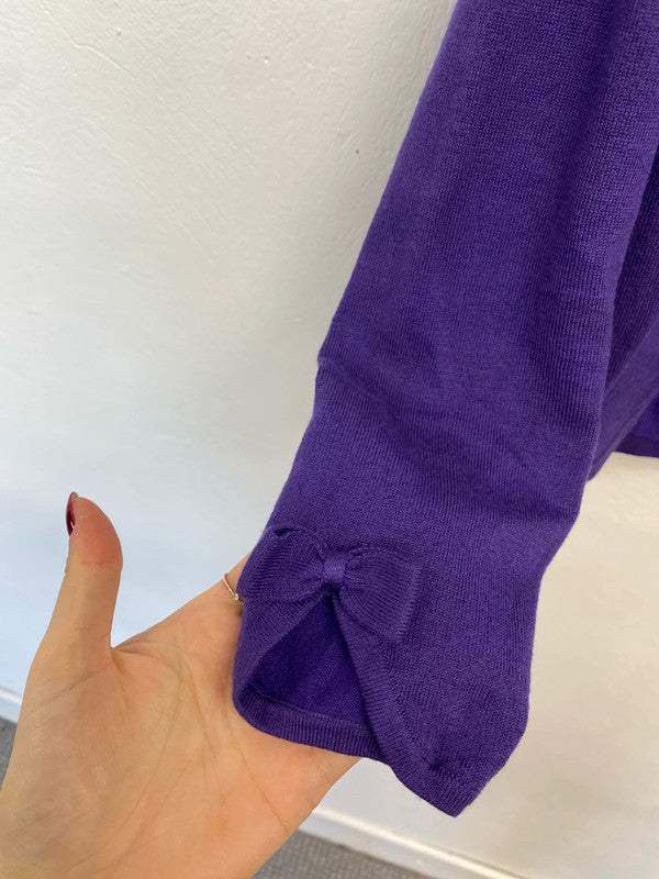 Lovely Hobbs purple bow cuff cardigan UK 8 WLH01