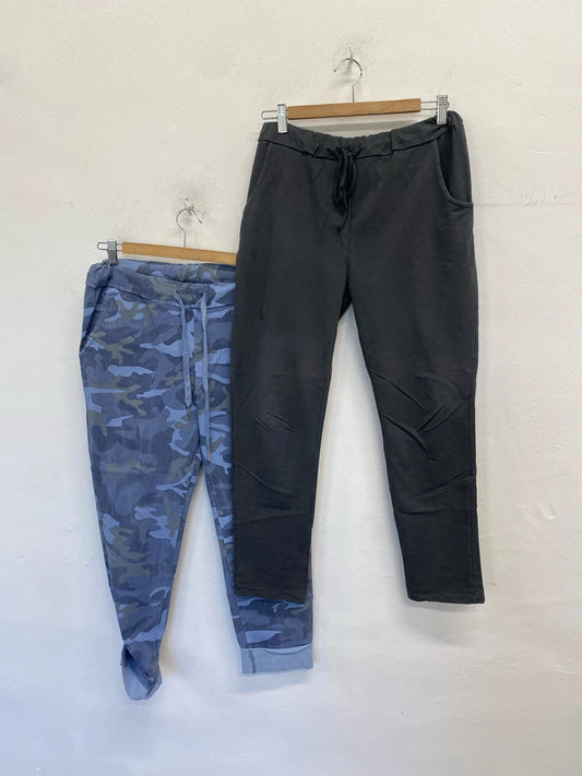 Lovely duo of joggers made in Italy Santa camo grey UK M SW001 #7