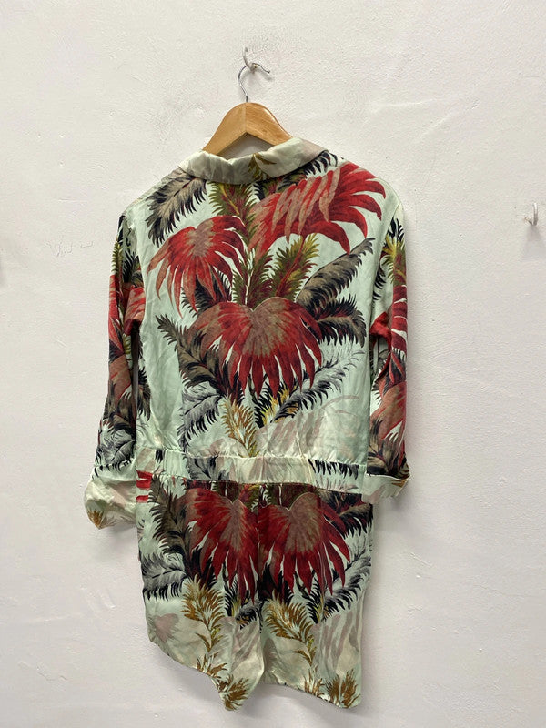 Fabulous Vintage Playsuit floral Hawaiian vibes uk8 NS003