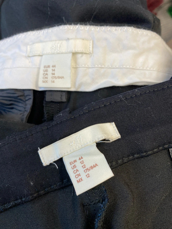 Fabulous Duo of H&M smart Black trousers formal work event Uk16 #32 KM003