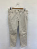 Next Stylish Cream & Grey Stripe Chinos UK 10R LN001