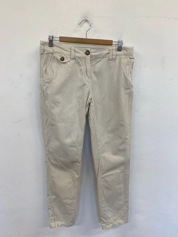 Next Stylish Cream & Grey Stripe Chinos UK 10R LN001