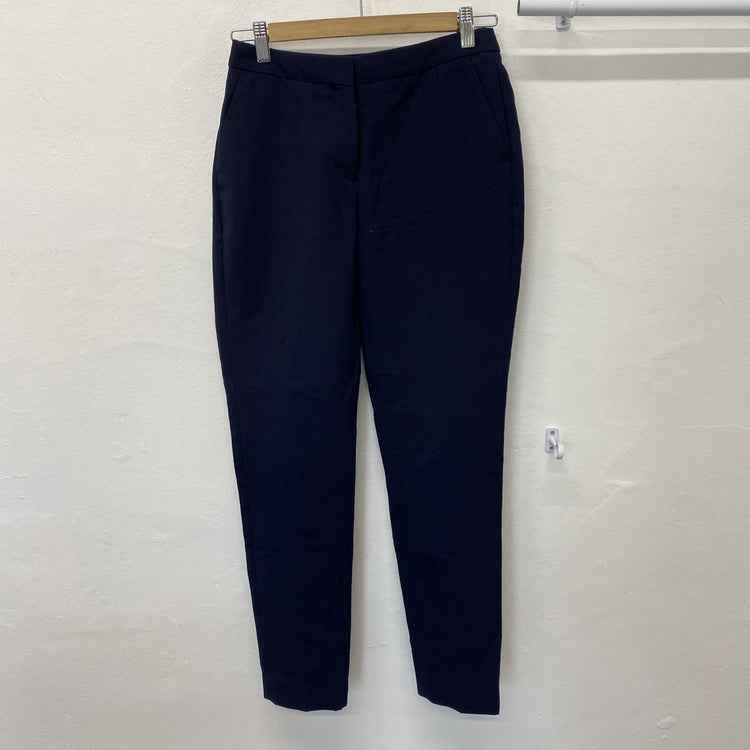 Designer REISS Faulkner trousers size 6 Navy slim leg Wool Blend HDR01