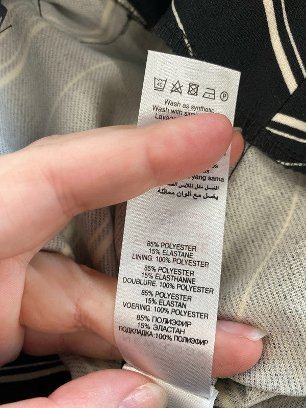 New Look Black & Beige Stripe Trousers UK 12 MB001