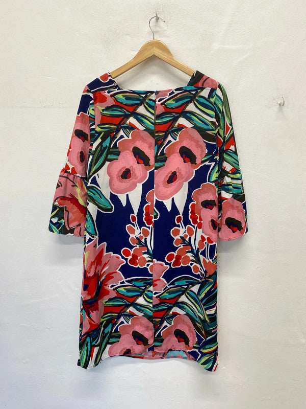 M&S Fabulous Artsy Botanical Midi Dress UK 12 KM005