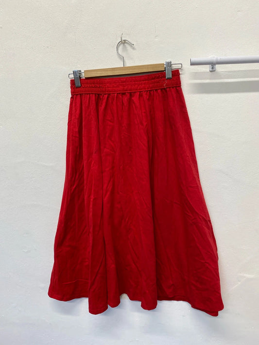 Fabulous midi skirt red flared vintage St Michael uk12/14 EC003