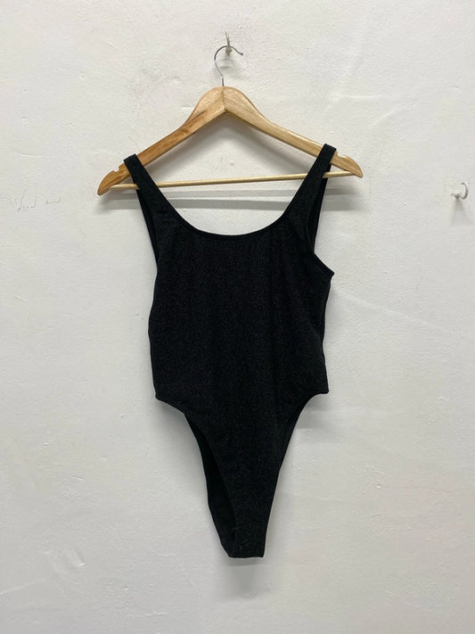 Fabulous South Beach shimmery metallic swimsuit Uk14 high waist KS002