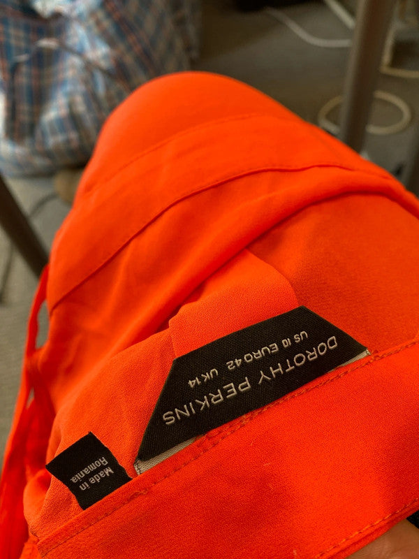 Fabulous Dorothy Perking cold shoulder orange loose top Uk14 LW005