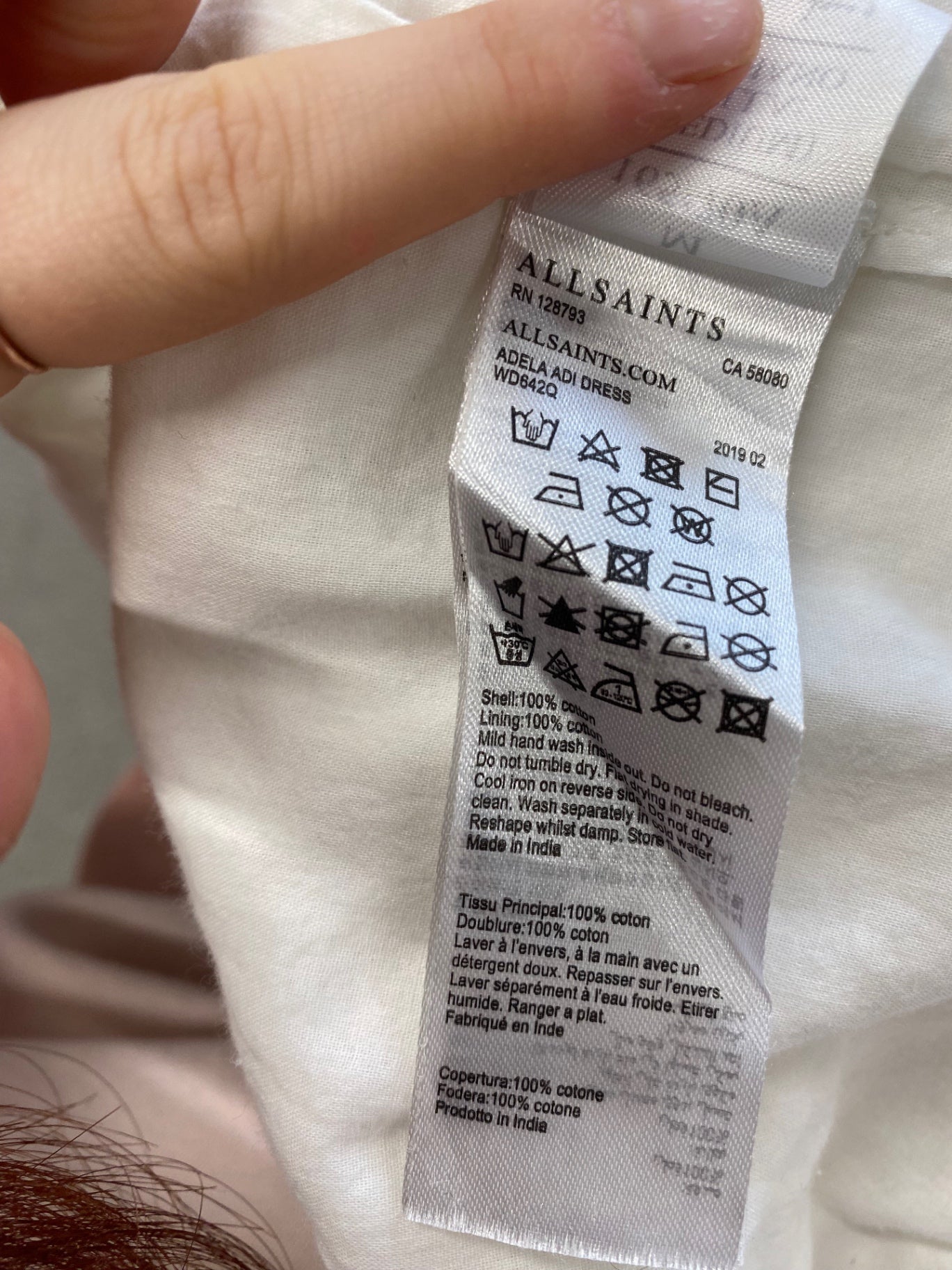 Stunning AllSaints adela Ali dress Mini dress Uk 10 White broderie off shoulder SD553