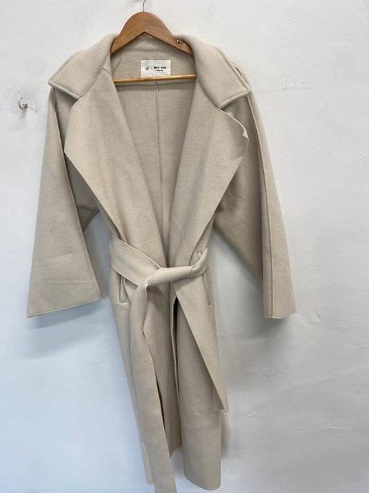 Stunning beige Shien Wu77 style trench jacket UK M ZM001