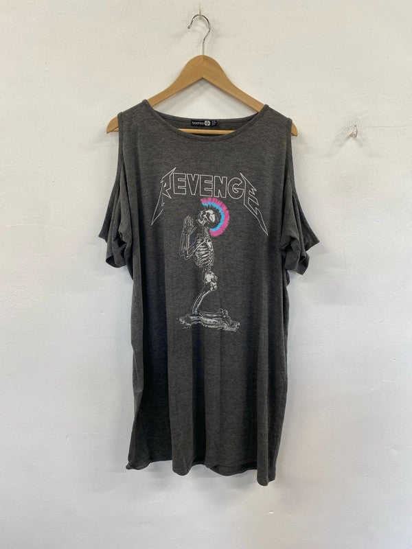 Fabulous Boohoo T shirt dress with shoulder cutouts uk 18 NC001