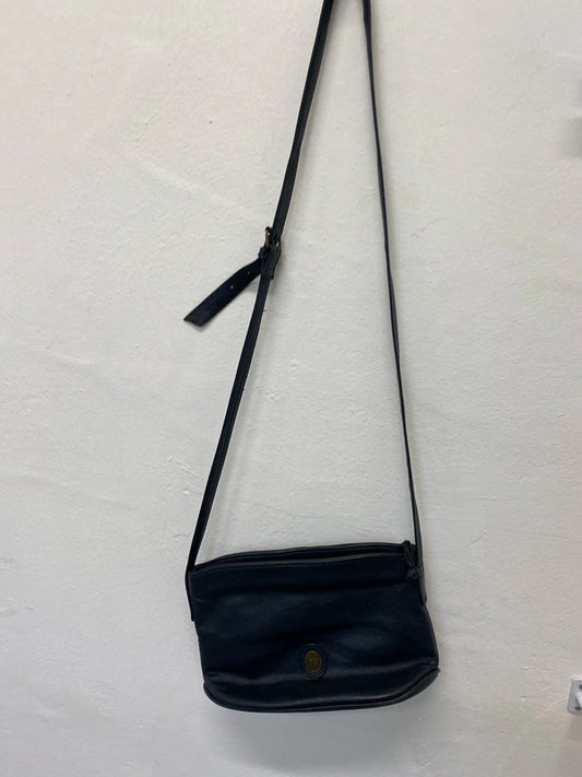 Fabulous Italian leather navy handbag vintage chic CF002